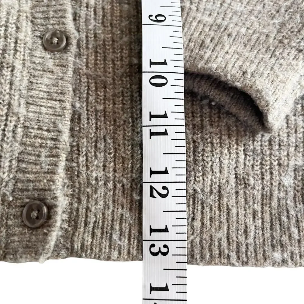 Zara Girls Beige Taupe Rib Knit Button Front Cardigan Sweater 12-18M